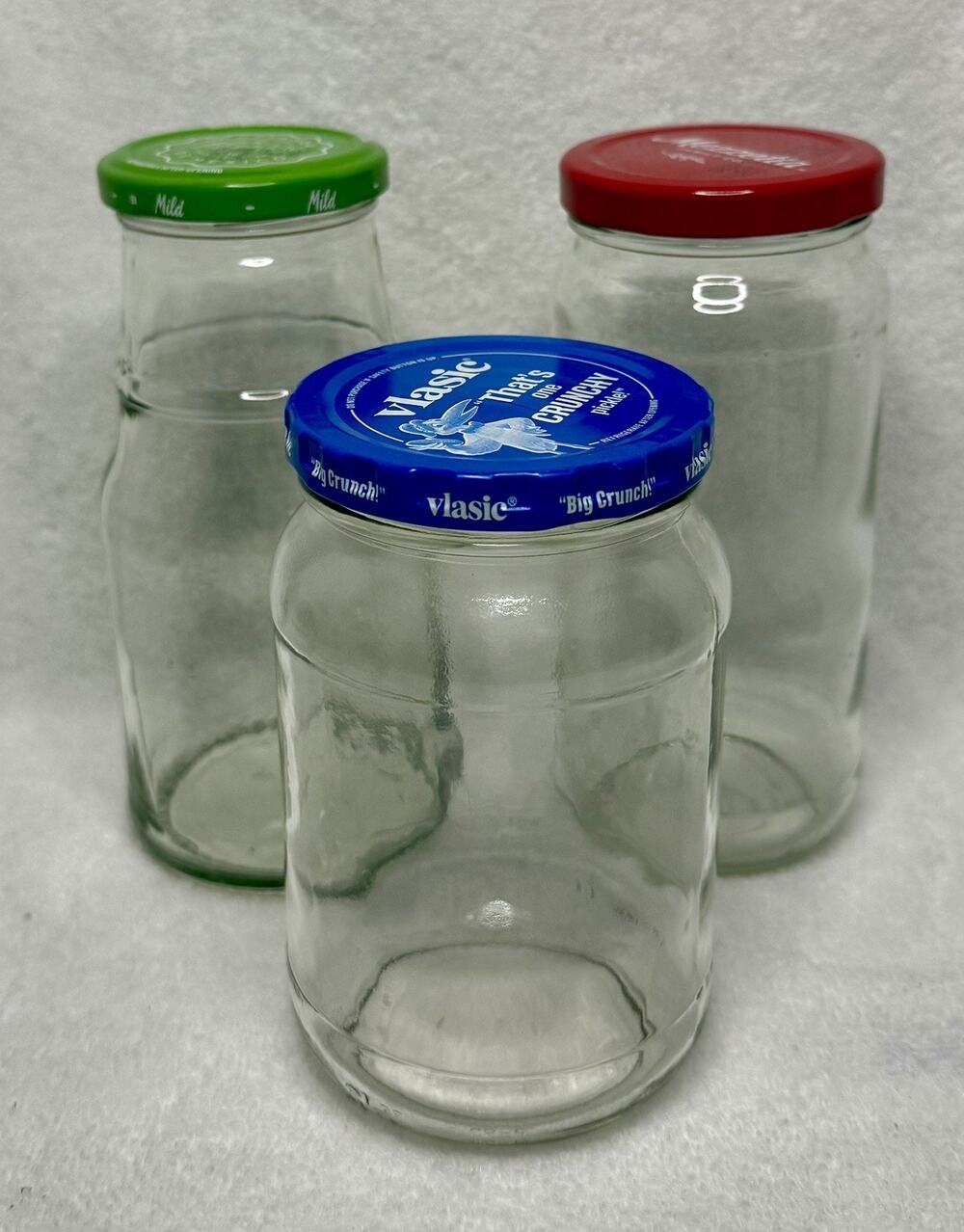 Mixed Lot of (3) Empty Glass Jars with Lids for Crafts Arts Decor Storage